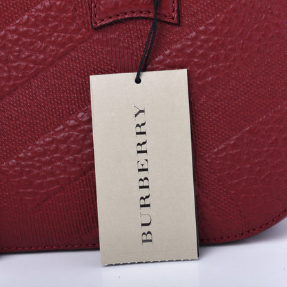 Burberry Heritage Grain Check Embossed Small Orchard Bowling Bag Military Red 12 of 14