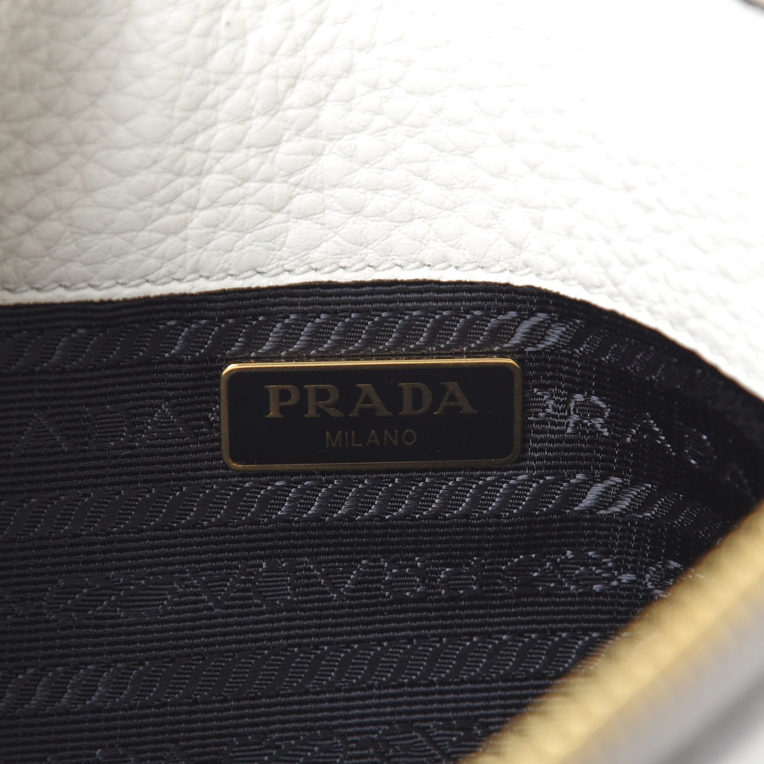 Prada Vitello Phenix Double Zip Crossbody Bag Bianco 6 of 9