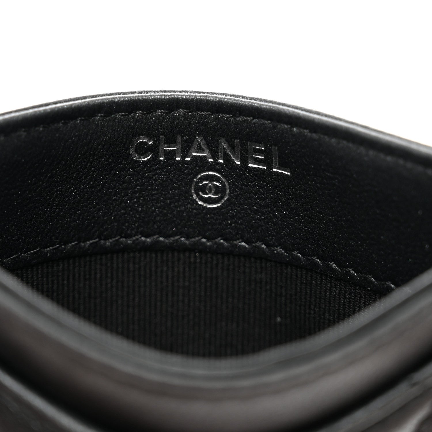 Chanel Pearly Lambskin Quilted Card Holder So Black 6 of 9