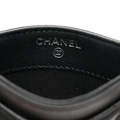 Chanel Pearly Lambskin Quilted Card Holder So Black 6 of 9