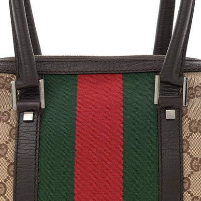 Gucci Monogram Vintage Web Mini Boston Dark Brown 8 of 11