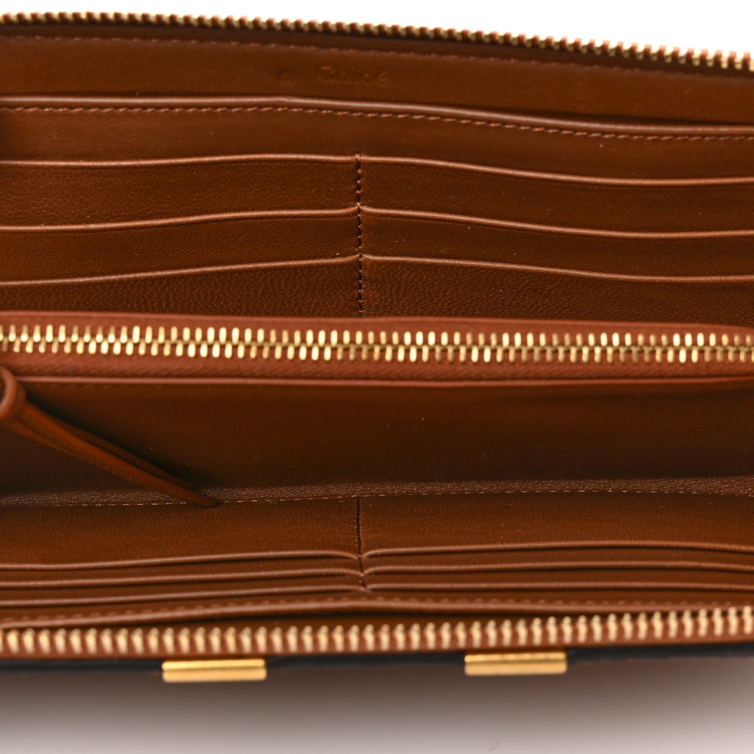 Chloe Grained Calfskin Marcie Long Zip Around Wallet Tan 5 of 8