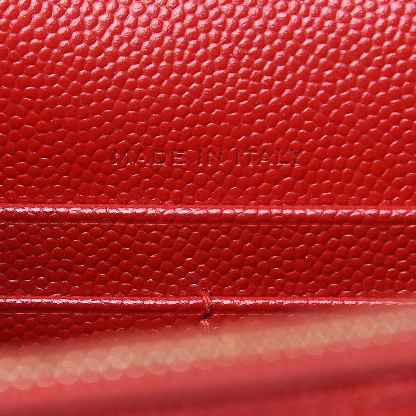 Grain De Poudre Matelasse Chevron Monogram Envelope Chain Wallet New Red