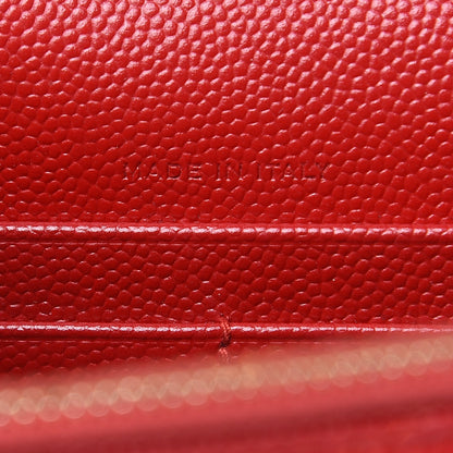 Saint Laurent Grain De Poudre Matelasse Chevron Monogram Envelope Chain Wallet New Red 7 of 12