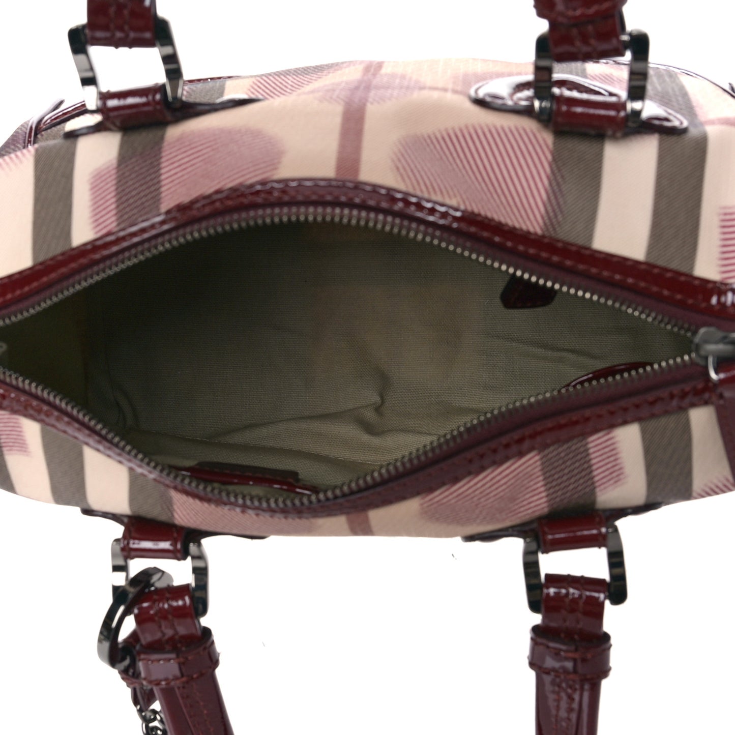Nova Check Heart Small Chester Bowling Bag Berry Red