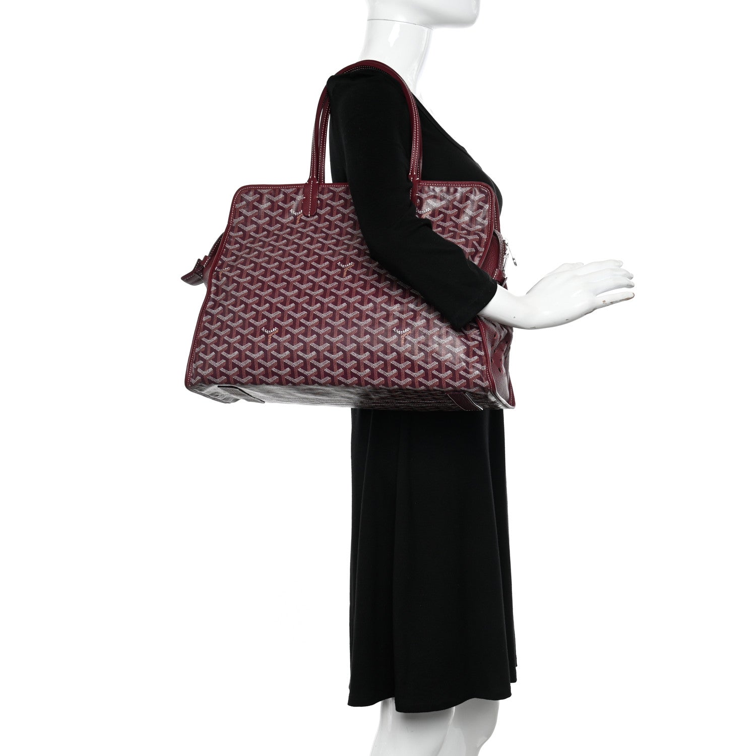 Goyard Goyardine Sac Hardy Pet Carrier PM Burgundy 2 of 14
