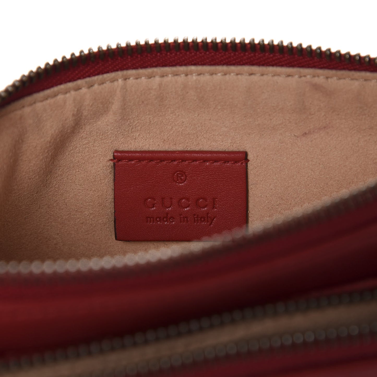 Calfskin Matelasse Small GG Marmont Double Zip Shoulder Bag Hibiscus Red