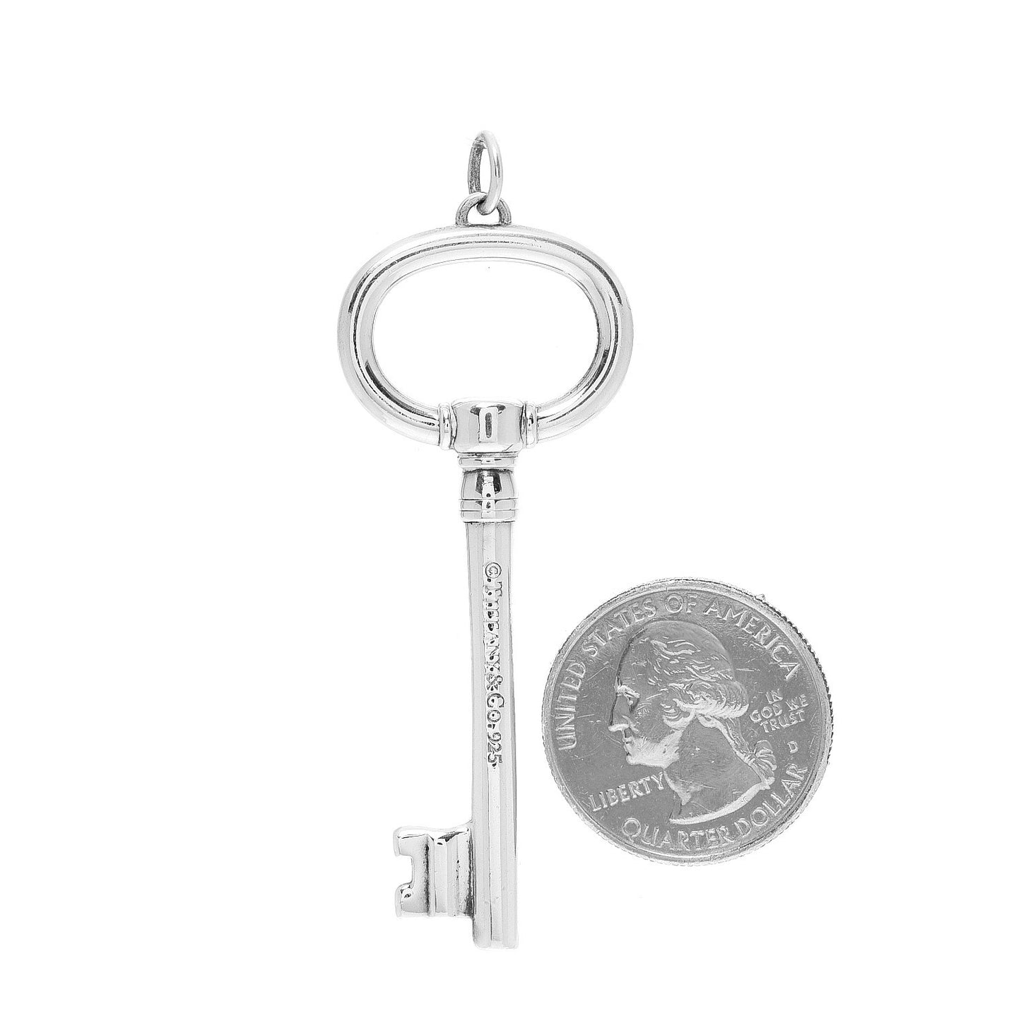 Sterling Silver Oval Key Pendant