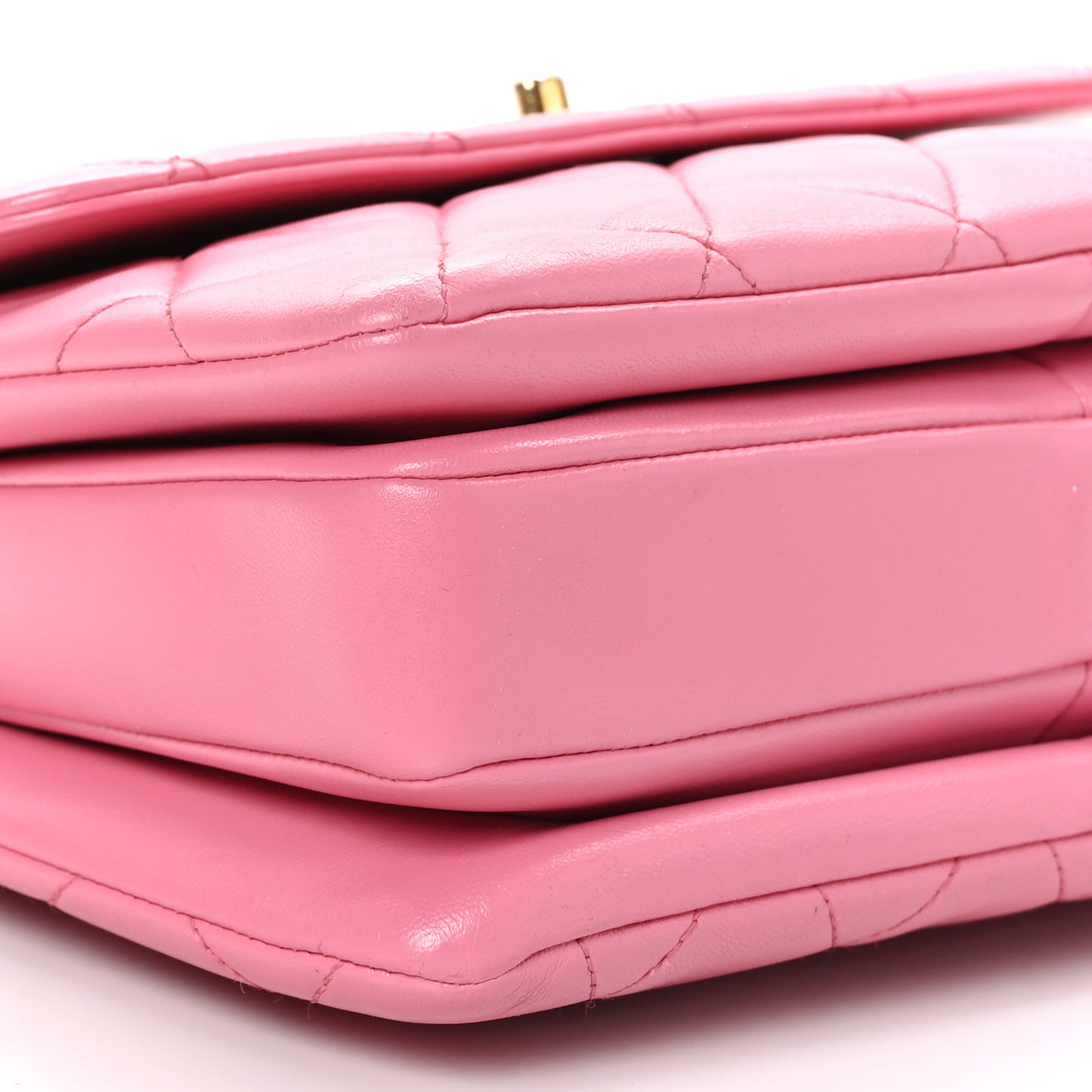 Lambskin Quilted Small Trendy CC Flap Dual Handle Bag Pink