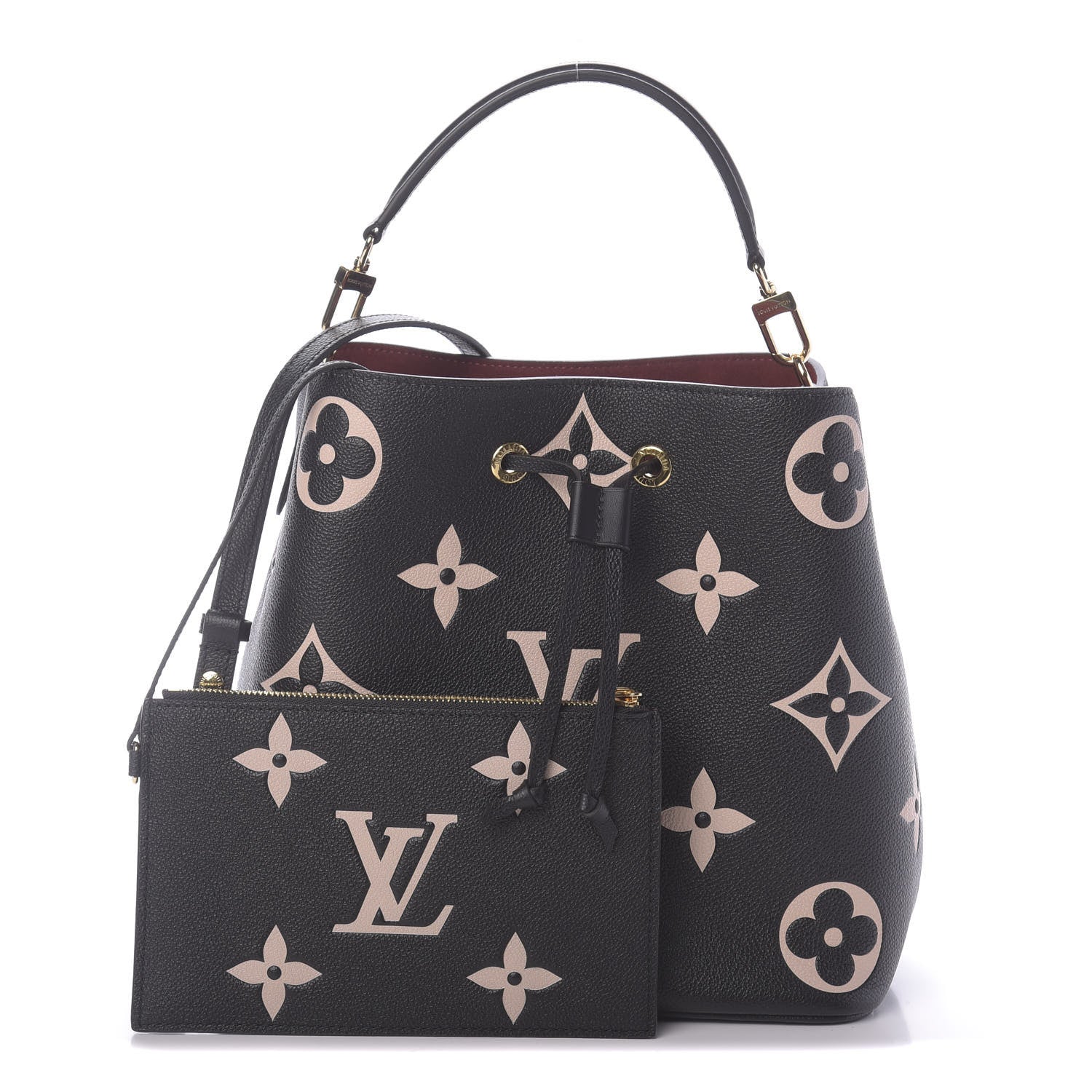 Louis Vuitton Empreinte Monogram Giant Neonoe MM Black Beige 1 of 9