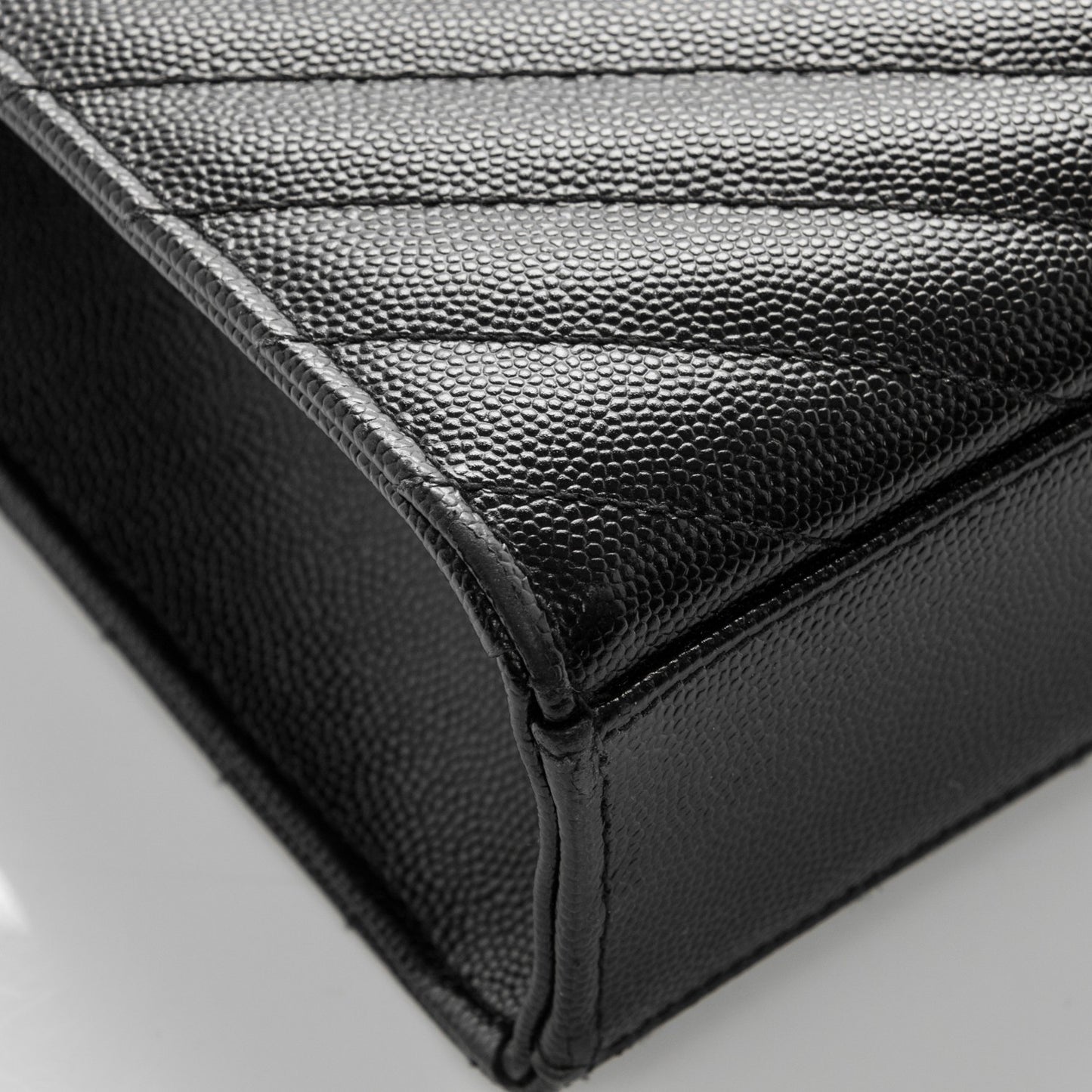 Grain De Poudre Matelasse Chevron Large Monogram Satchel Black