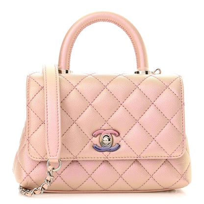 Chanel Iridescent Caviar Quilted Extra Mini Coco Handle Flap Light Pink 1 of 11