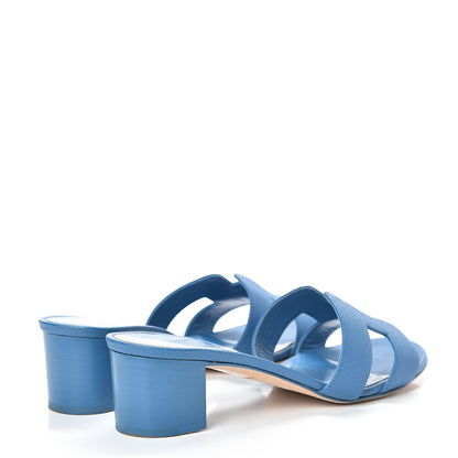 Hermes Epsom Oasis Sandals 38 Bleu Curacao 4 of 14
