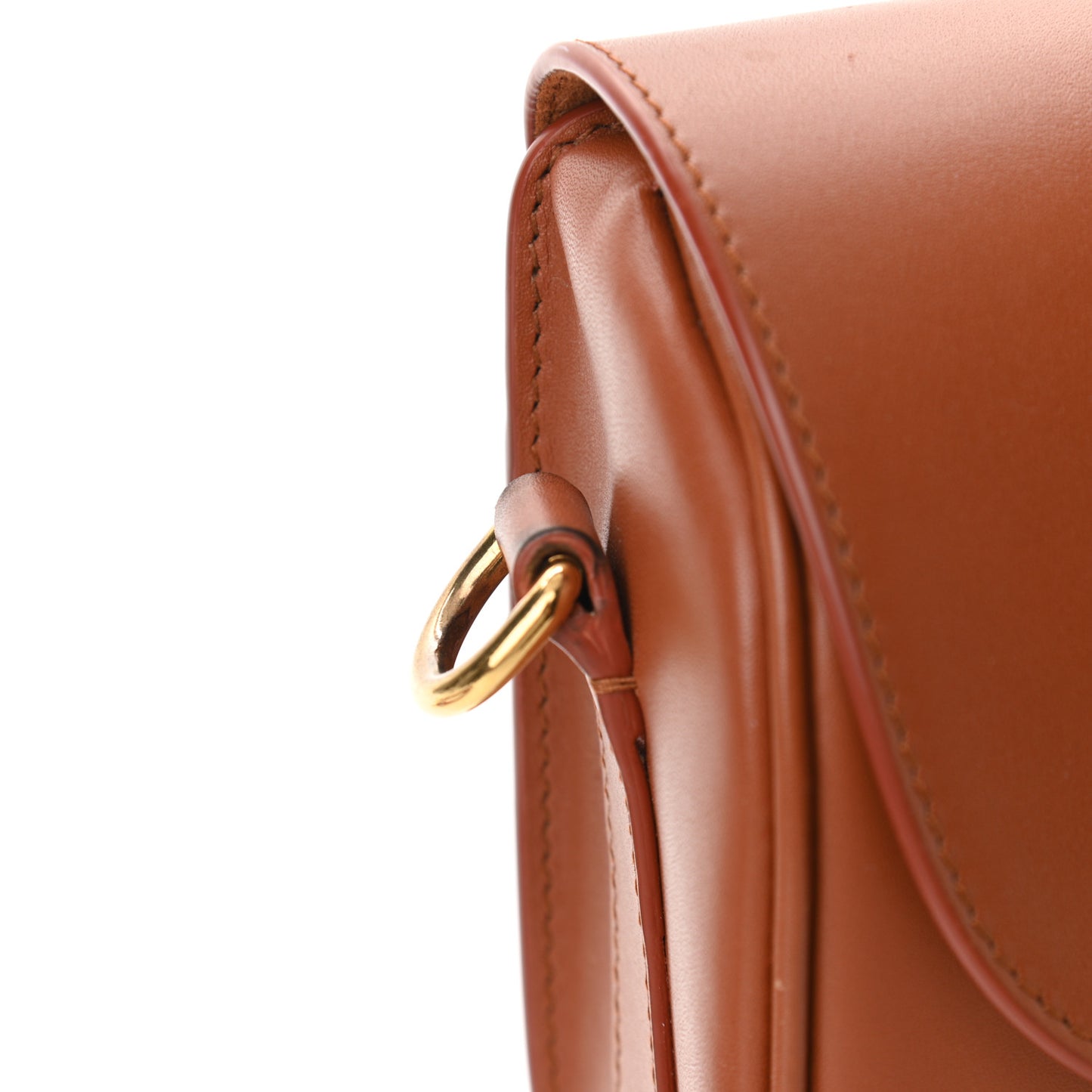 Box Calfskin Medium Bobby Flap Dark Tan