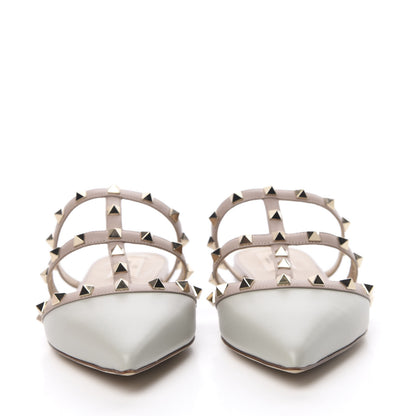 Valentino Garavani Nappa Rockstud Flat Cage Mules 40 Opal Grey Poudre 2 of 8