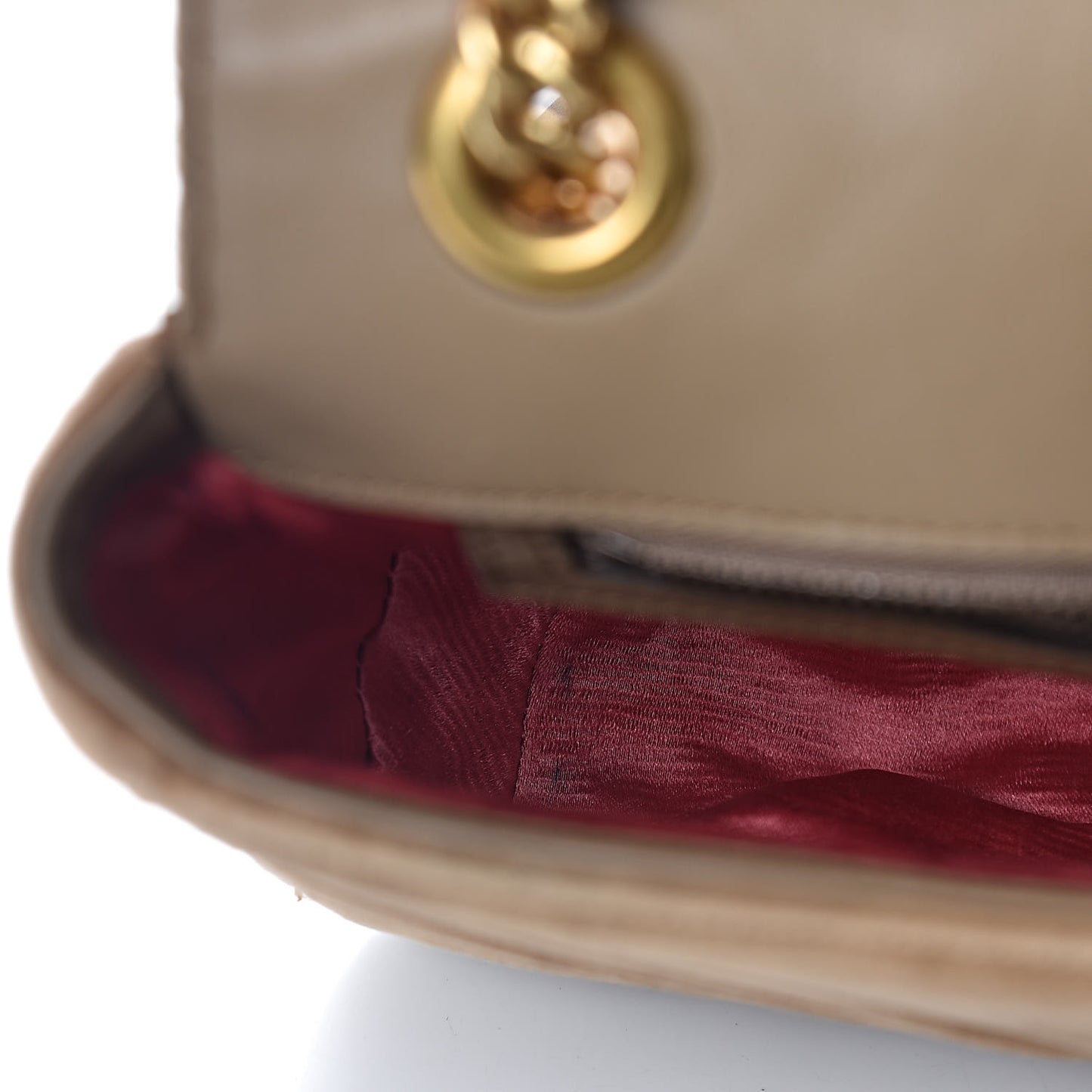 Velvet Matelasse Small GG Marmont Shoulder Bag Taupe