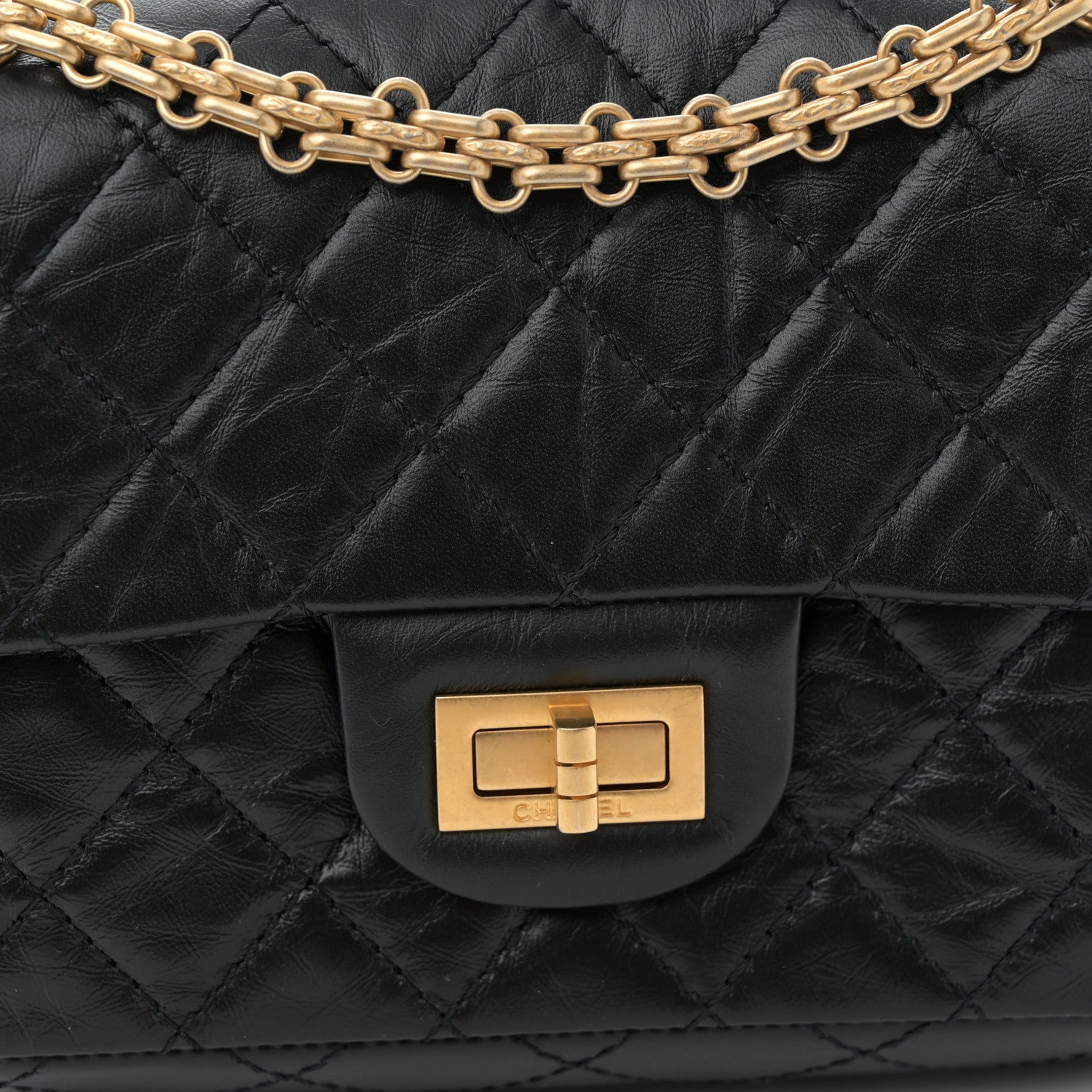 Chanel Aged Calfskin Quilted 2.55 Reissue Mini Flap Black 8 of 11