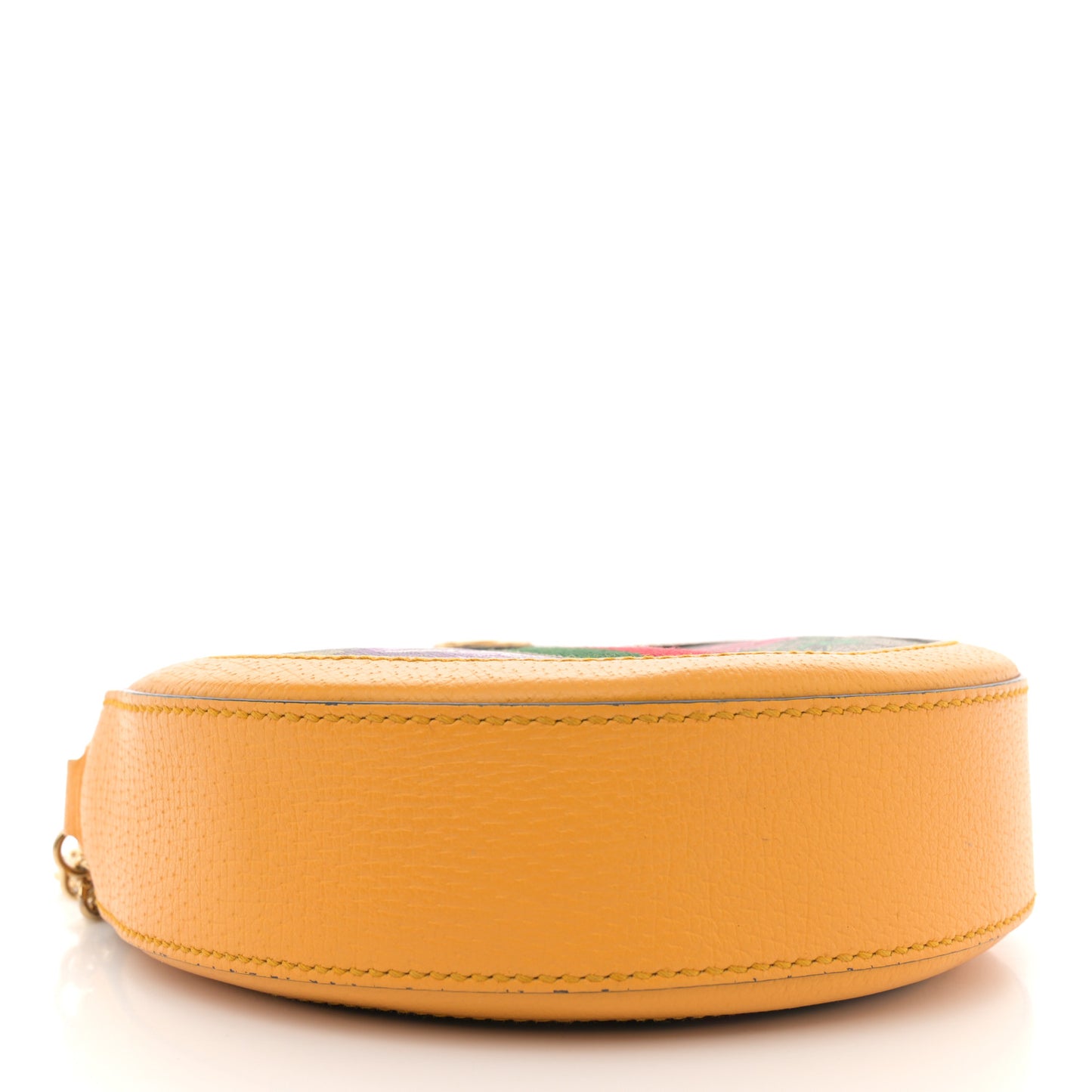 GG Supreme Monogram Flora Web Mini Ophidia Round Shoulder Bag Beige Multicolor Crop