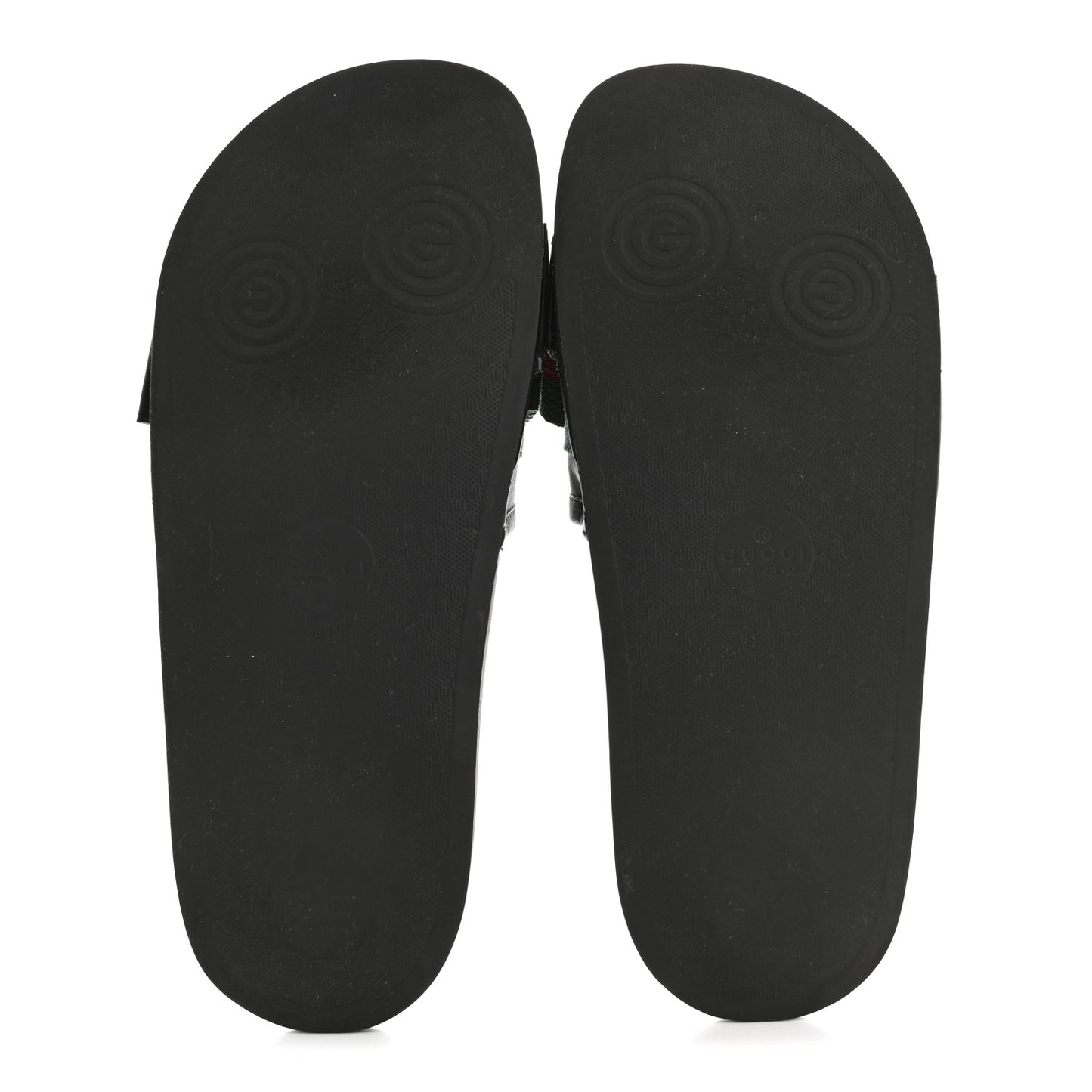 Satin Web Bow Slide Sandals Black