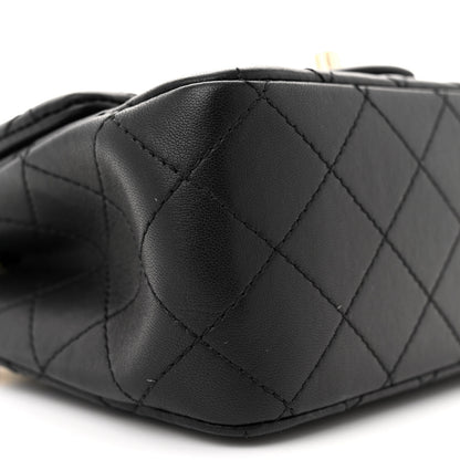 Chanel Lambskin Quilted Enamel Mini Pearl Crush Flap Black 9 of 12