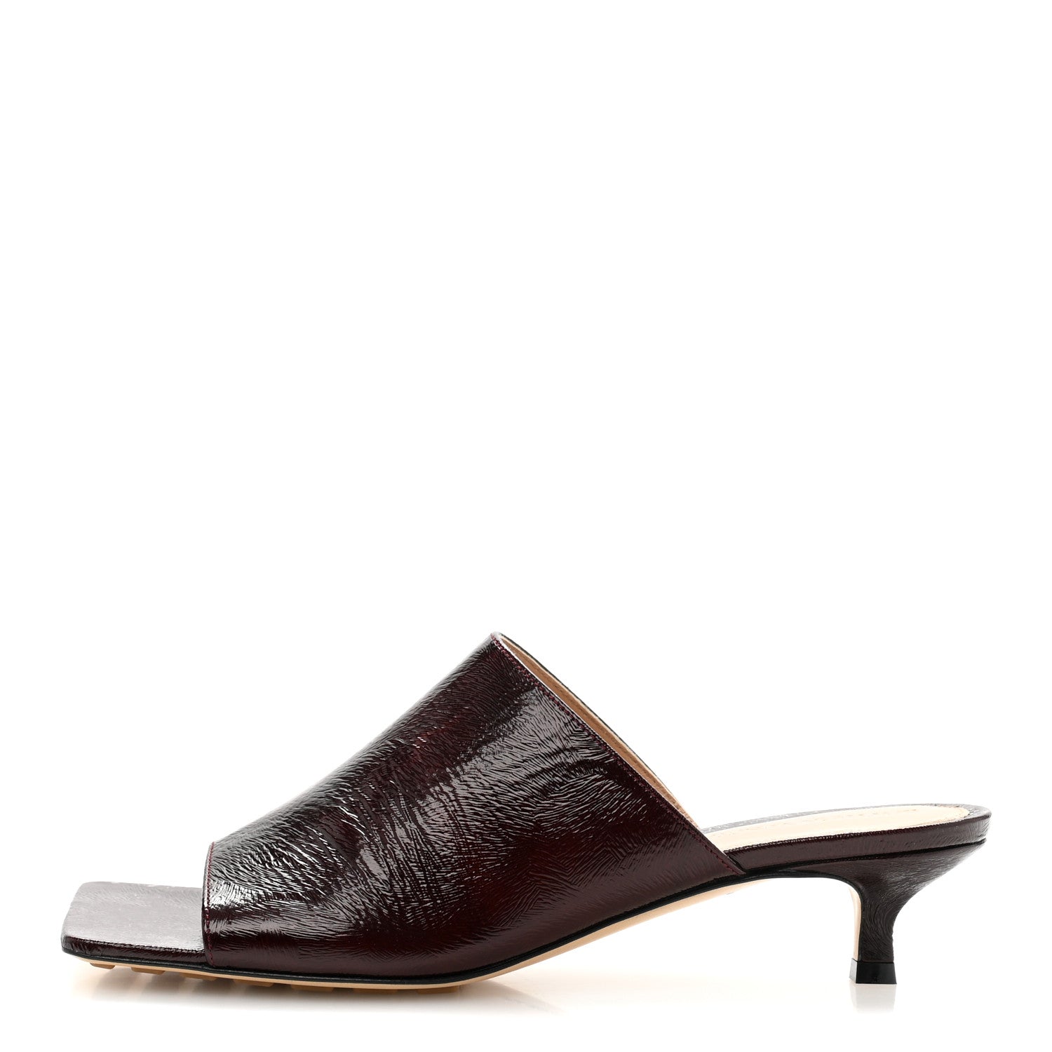 Bottega Veneta Lambskin Stretch Lounge Sandals 37 Wine 1 of 9