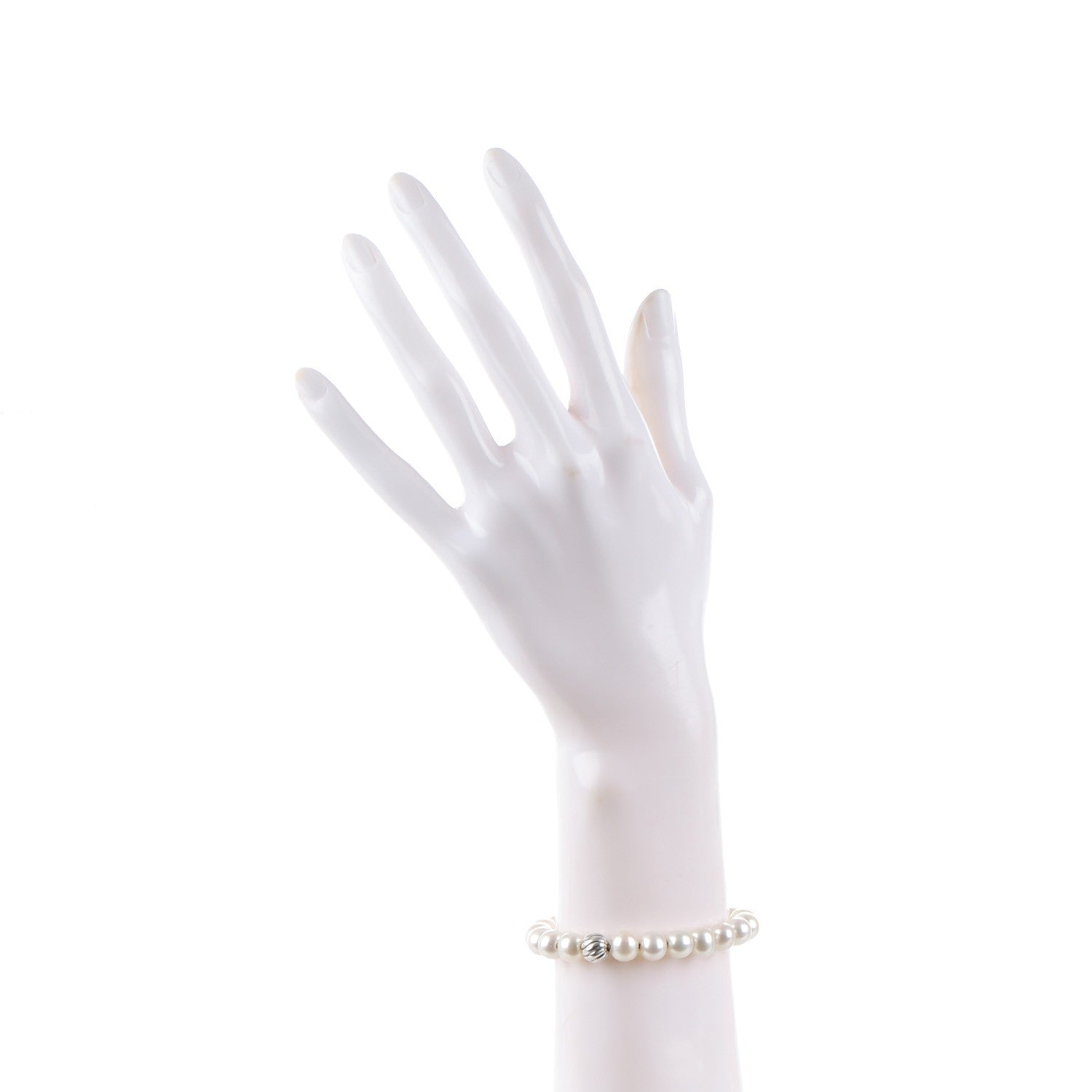 David Yurman Sterling Silver Pearl 8mm Spiritual Bead Bracelet 2 of 5
