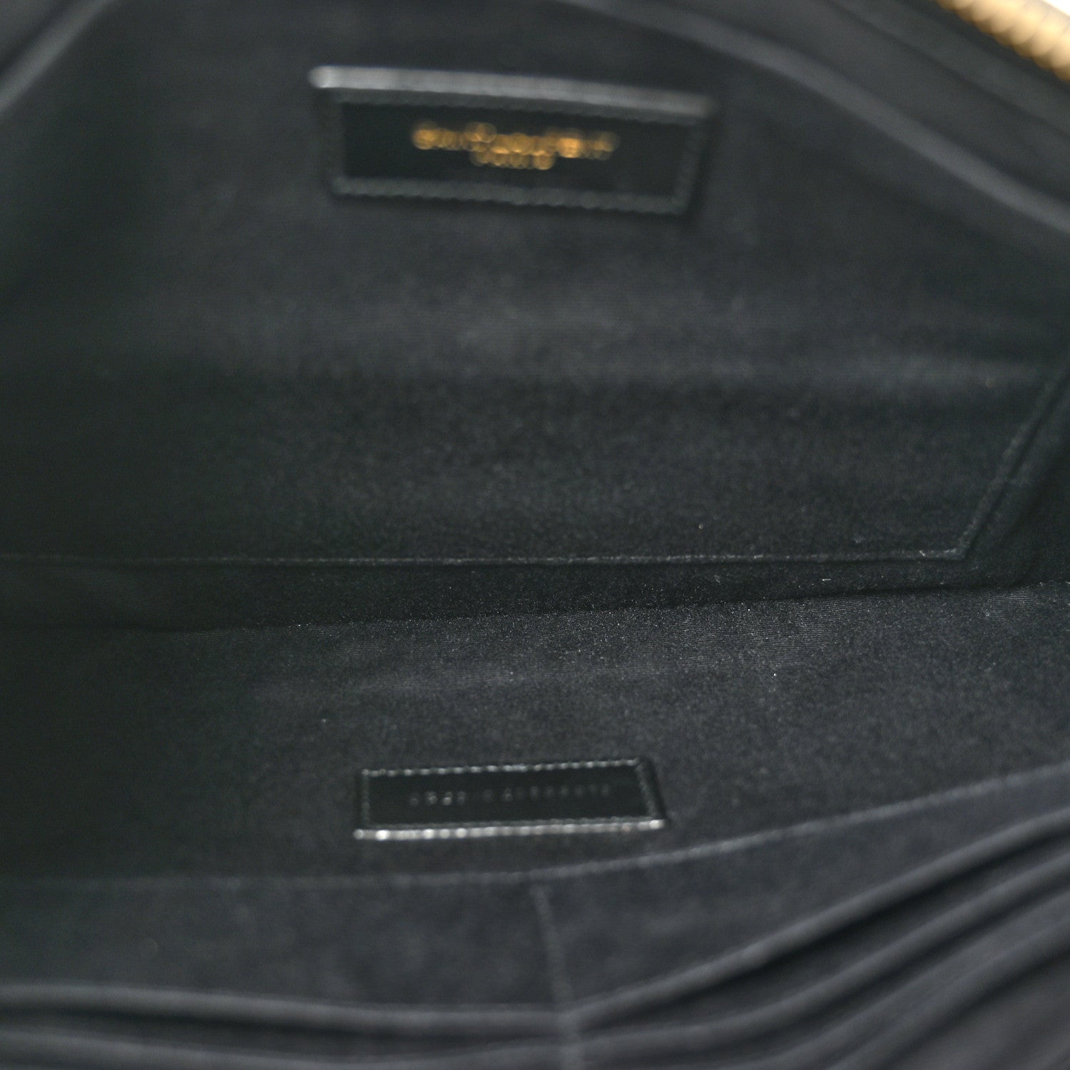Saint Laurent Calfskin Crocodile Embossed Tablet Pouch Black 5 of 9
