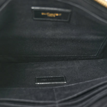 Saint Laurent Calfskin Crocodile Embossed Tablet Pouch Black 5 of 9