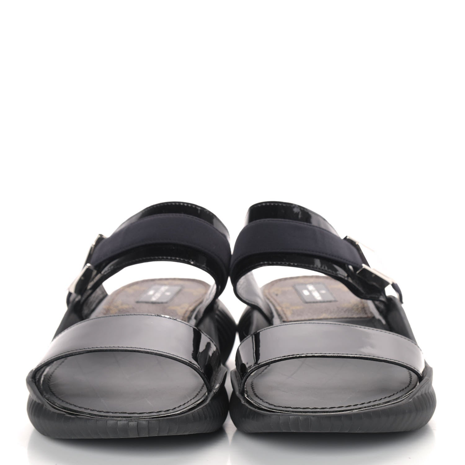 Louis Vuitton Patent Monogram Sandals 36 Black 5 of 13