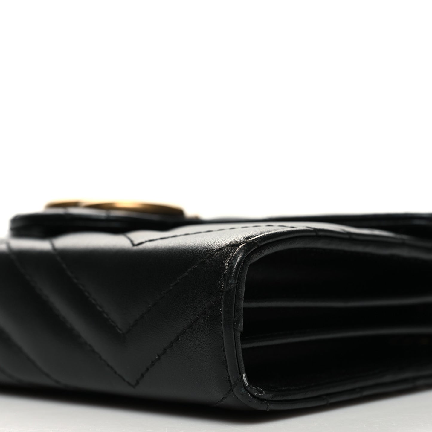 Calfskin Matelasse GG Marmont Chain Wallet Black