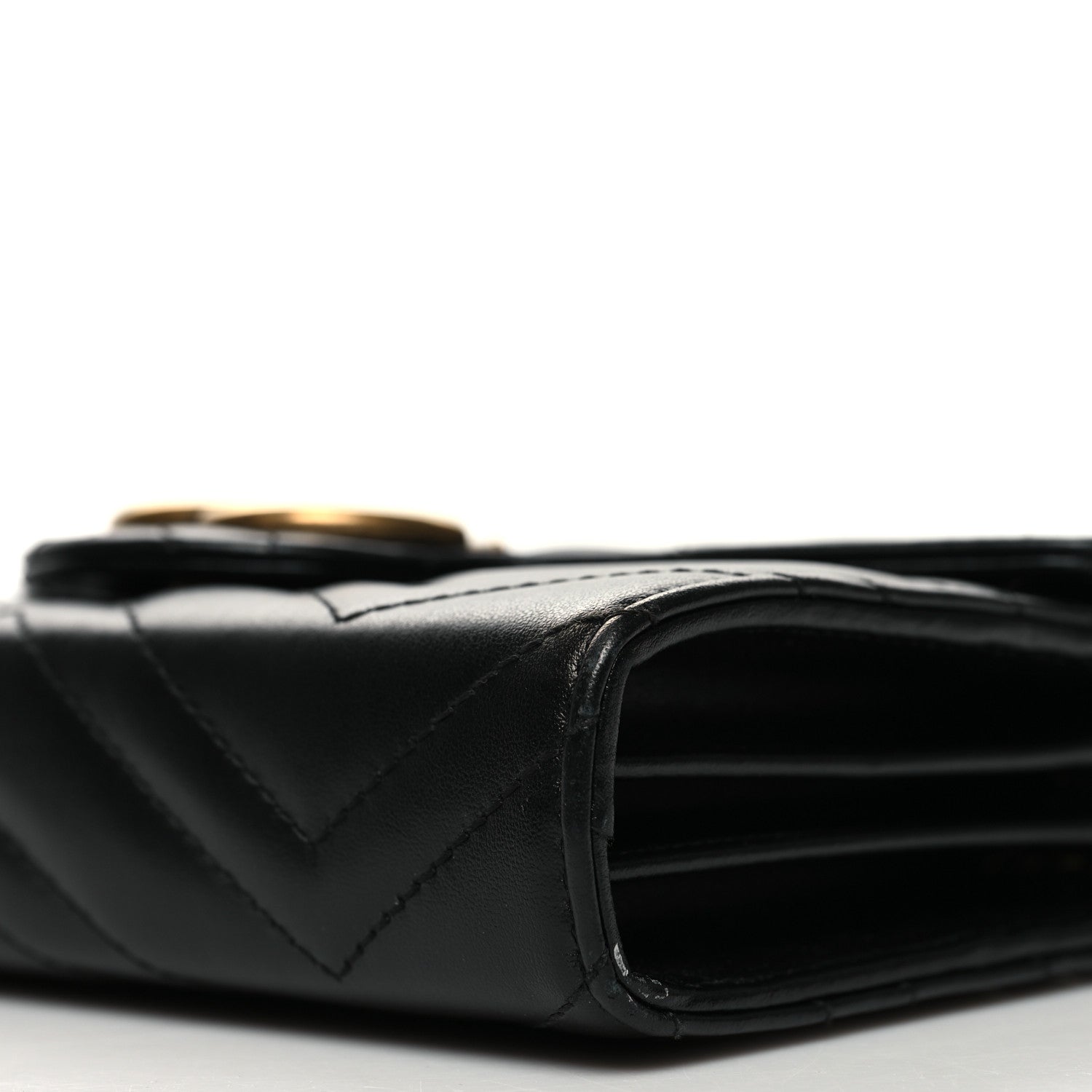 Gucci Calfskin Matelasse GG Marmont Chain Wallet Black 12 of 15