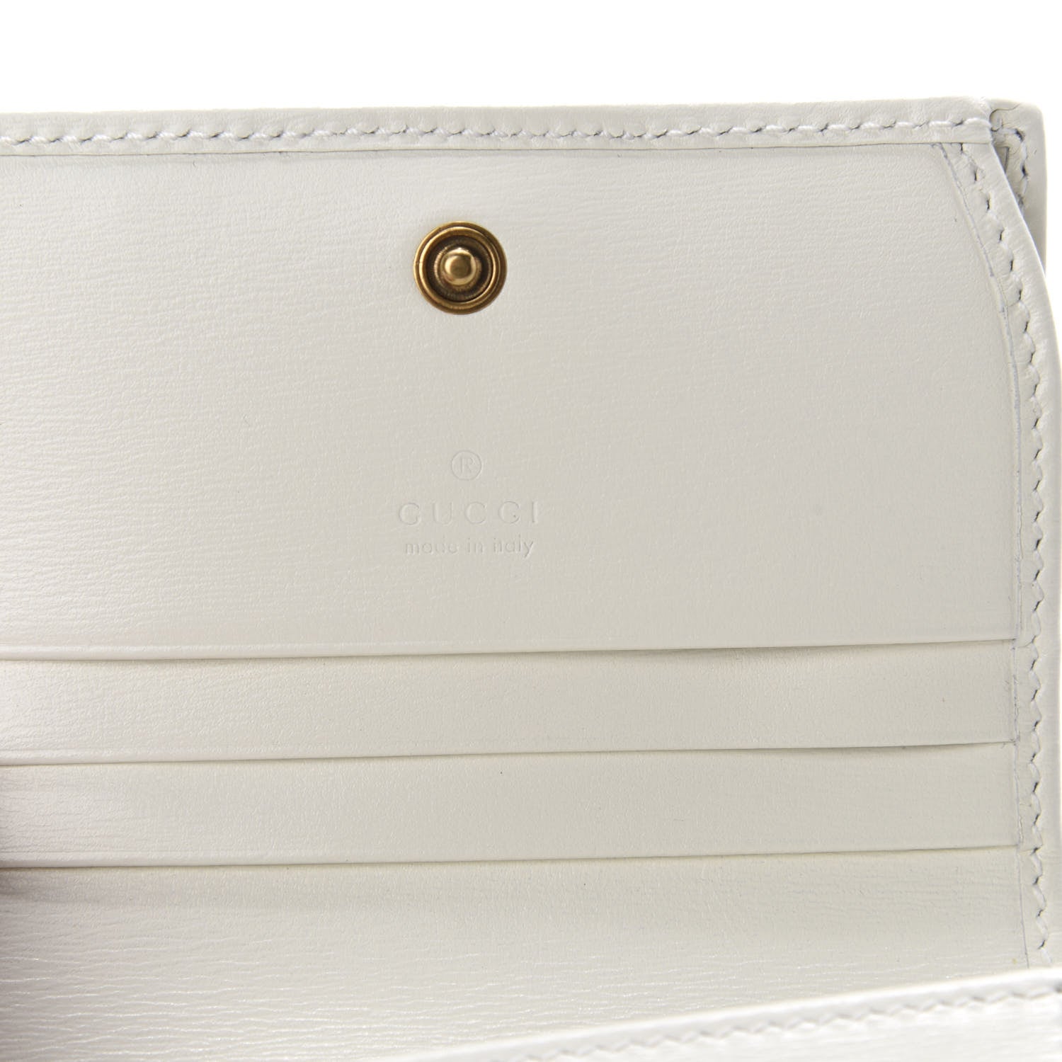 Gucci Calfskin Web Trapuntata GG Card Case Wallet Off White 6 of 8