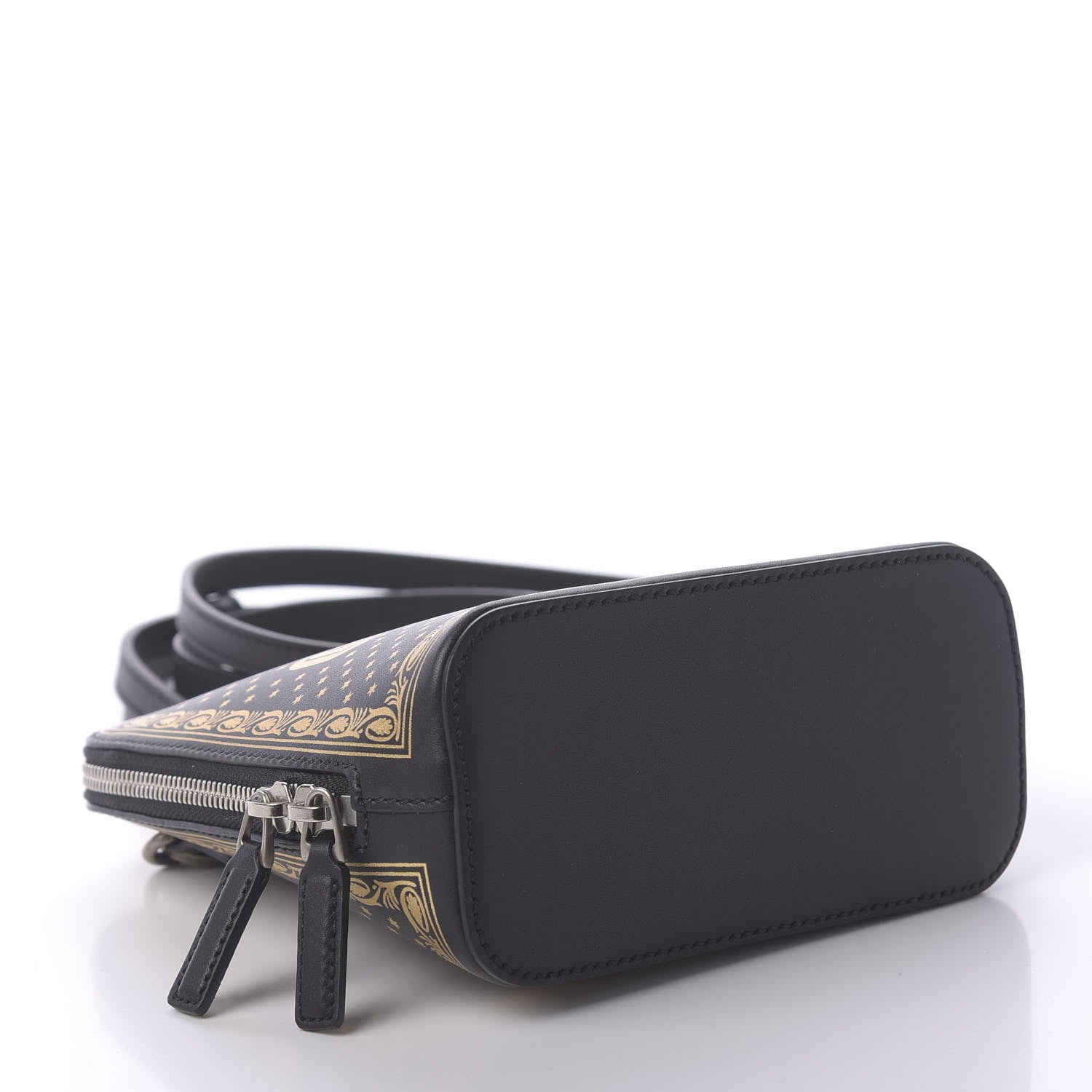 Gucci X SEGA Calfskin GUCCY Stars Mini Dome Shoulder Bag Black Gold 4 of 11