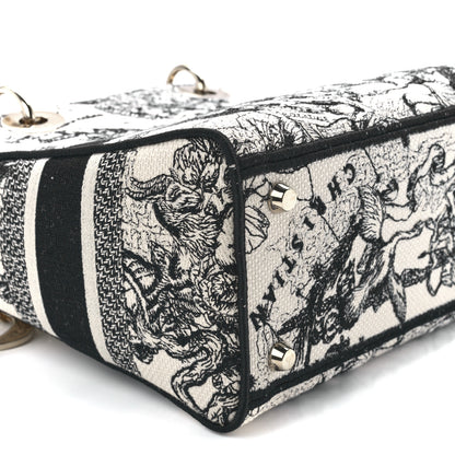 Christian Dior Canvas Embroidered Zodiac Toile De Jouy Medium Lady D-Lite Latte 10 of 11