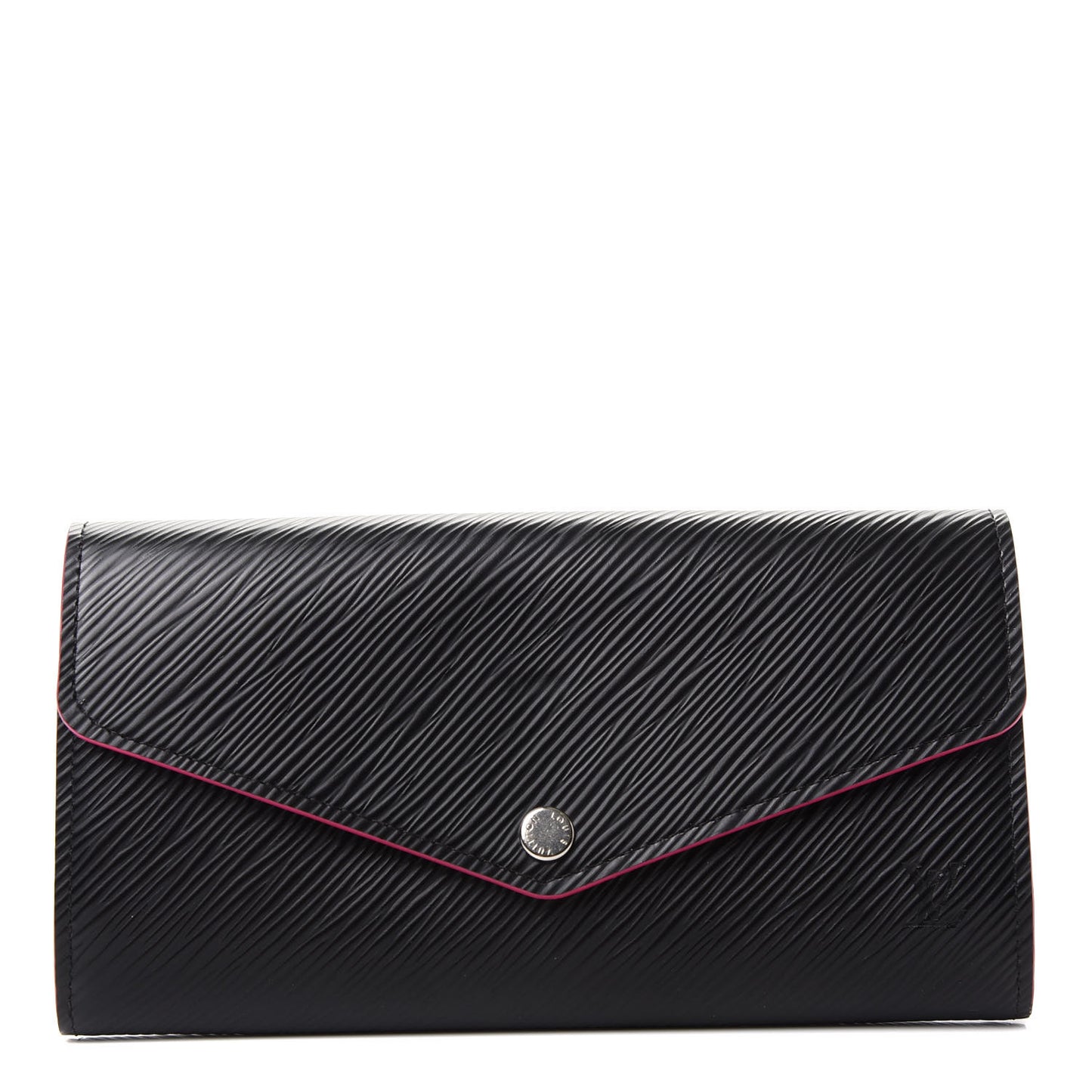 Epi Sarah Wallet NM Black Hot Pink