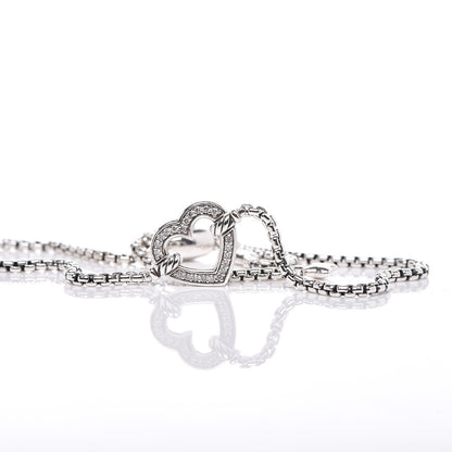 David Yurman Sterling Silver Diamond Valentine Hearts Bracelet 5 of 5