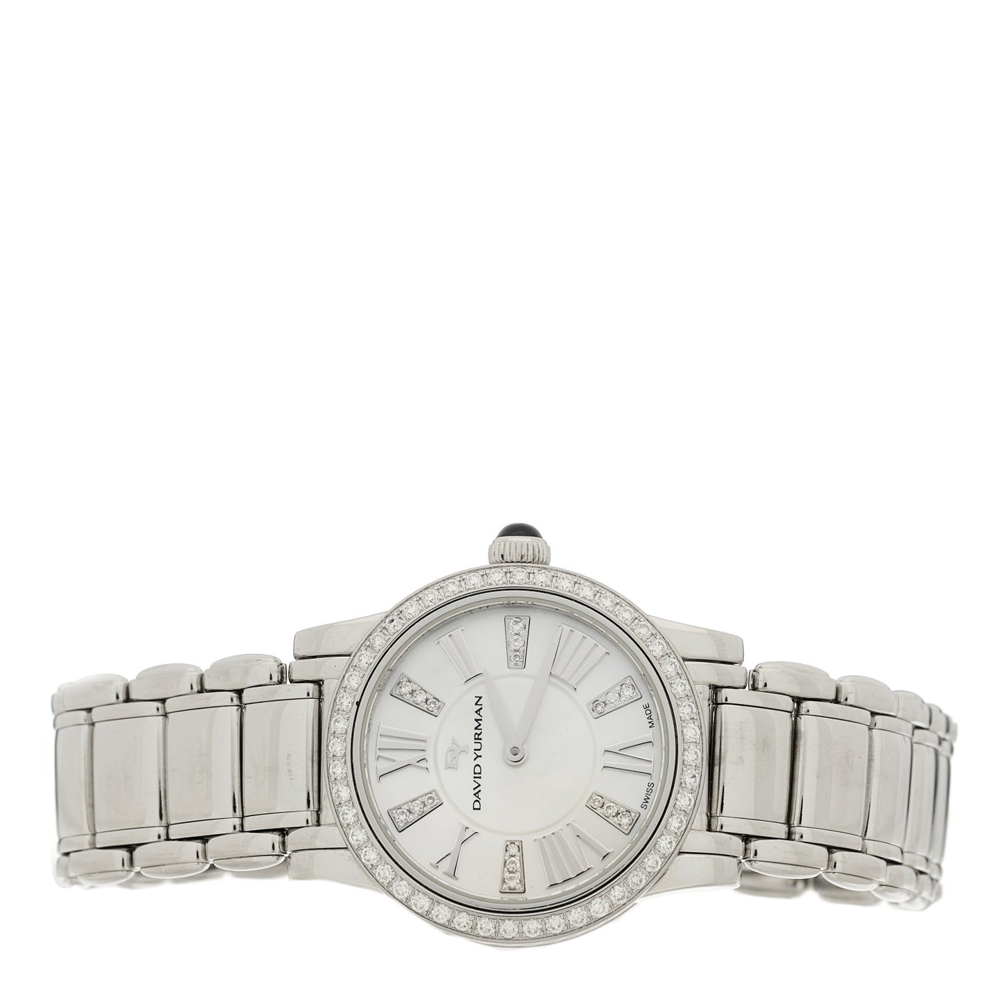 Stainless Steel Diamond Bezel Mother of Pearl 30mm Classic Quartz Watch