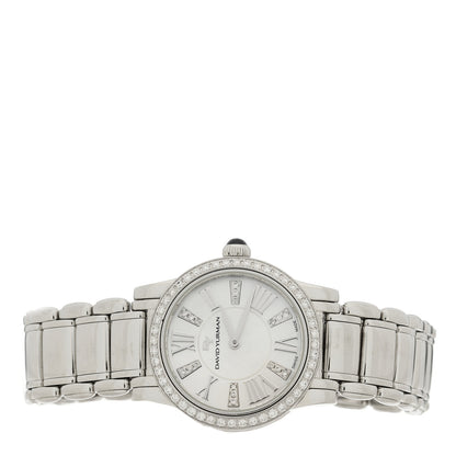 David Yurman Stainless Steel Diamond Bezel Mother of Pearl 30mm Classic Quartz Watch 2 of 4