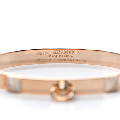 Hermes 18K Rose Gold Diamond PM Collier De Chien Bracelet SH 4 of 4