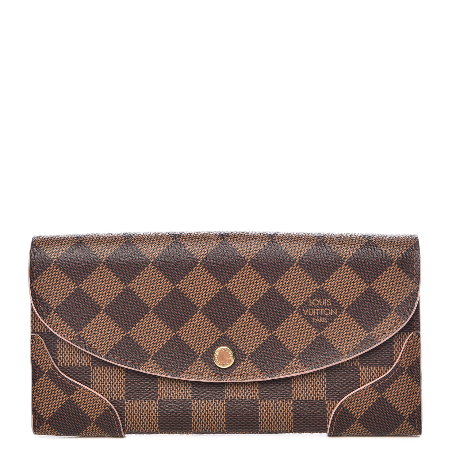 Louis Vuitton Damier Ebene Caissa Wallet Rose Ballerine 1 of 10