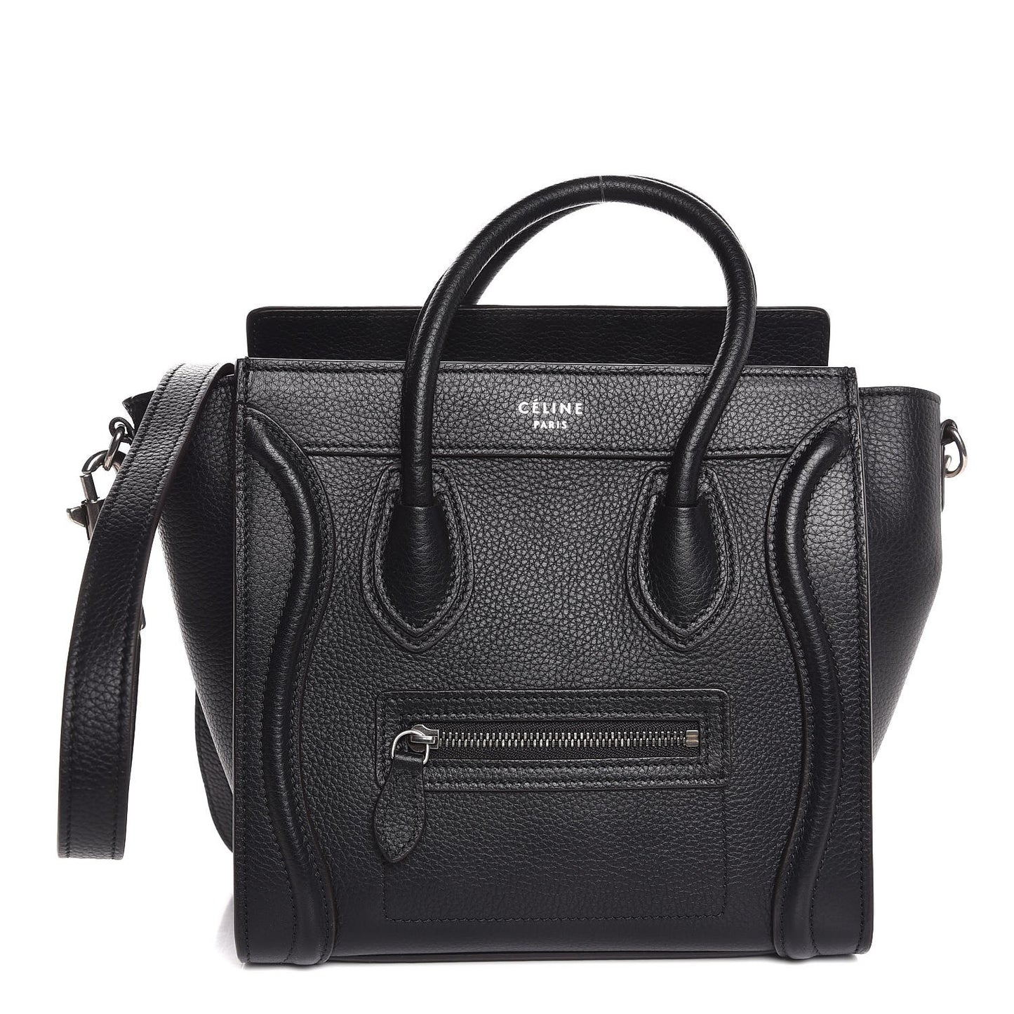 Drummed Calfskin Nano Luggage Black