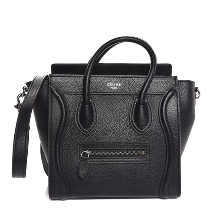 Celine Drummed Calfskin Nano Luggage Black 1 of 7