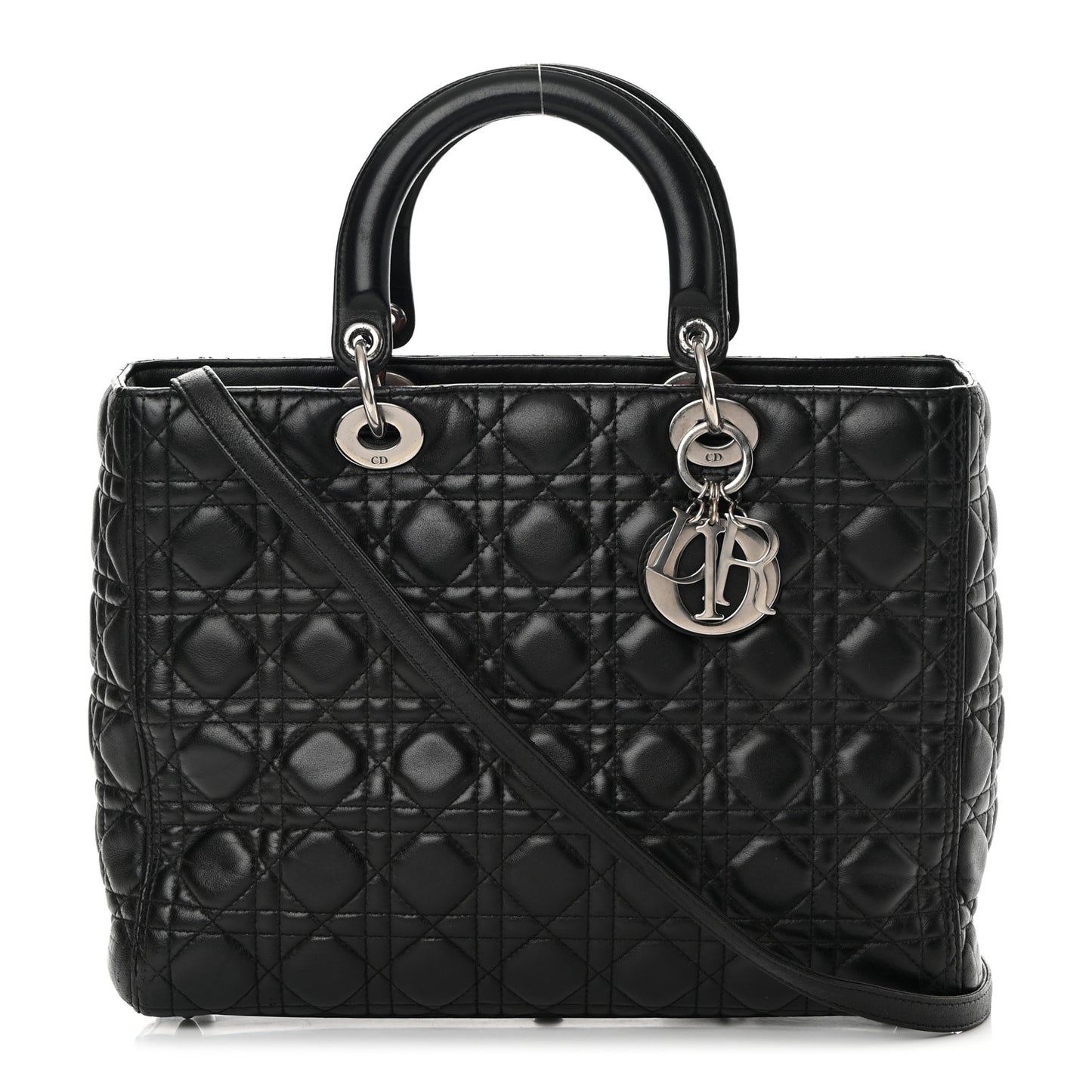 Lambskin Cannage Large Lady Dior Black