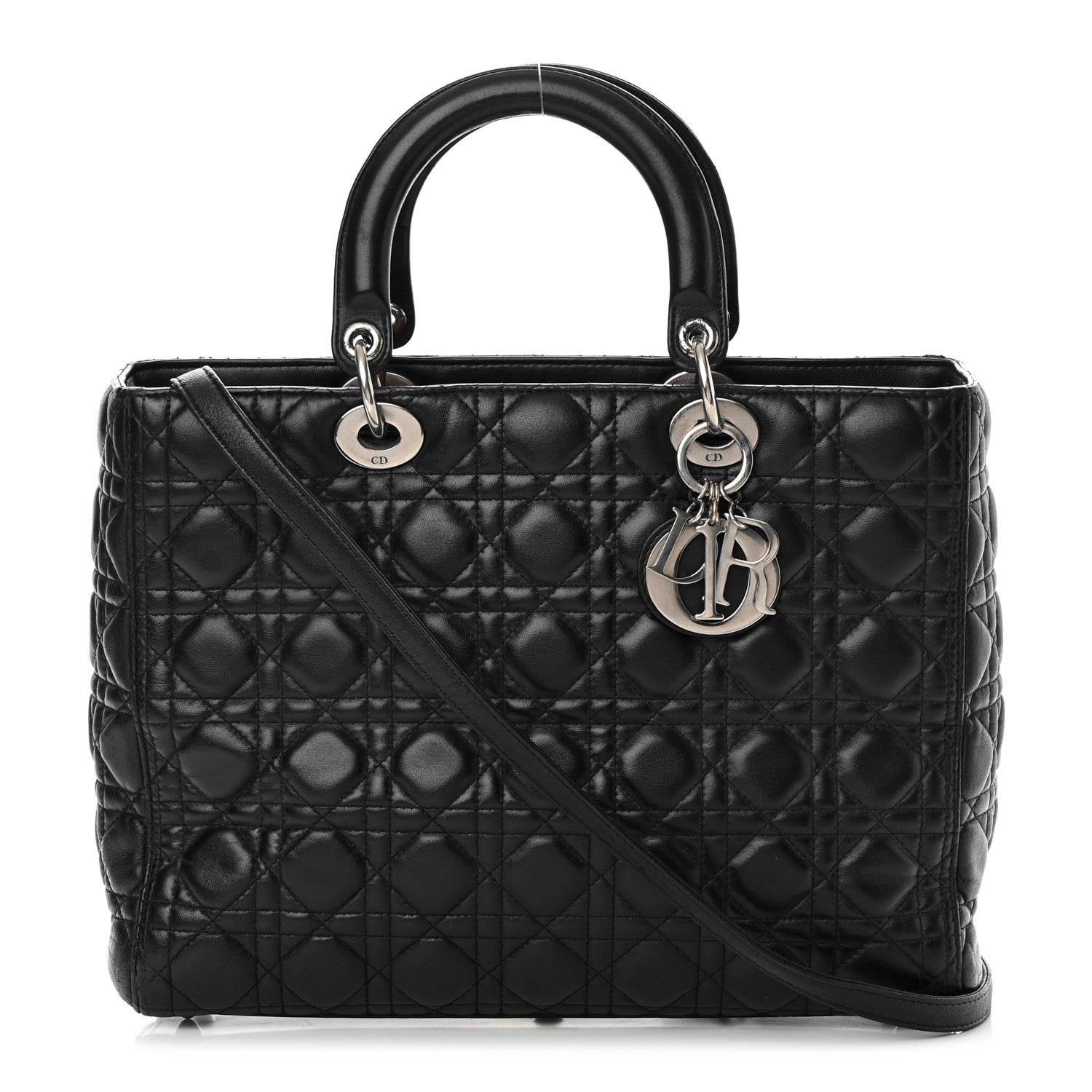 Christian Dior Lambskin Cannage Large Lady Dior Black 1 of 20