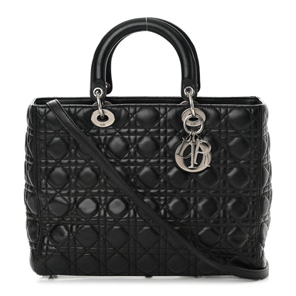 Christian Dior Lambskin Cannage Large Lady Dior Black 1 of 20