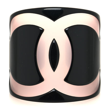 Chanel Resin CC Wide Cuff Black Pink 1 of 4