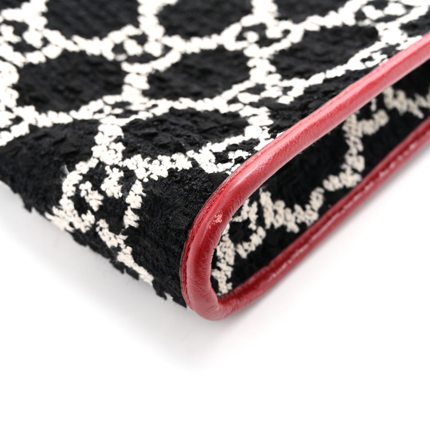 Tweed GG Monogram Large Rajah Chain Tote Romantic Cherry Black White