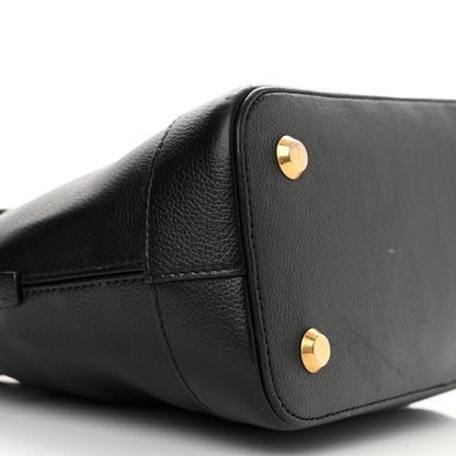 Balenciaga Grained Calfskin Logo S Ville Top Handle Bag Black White 9 of 15