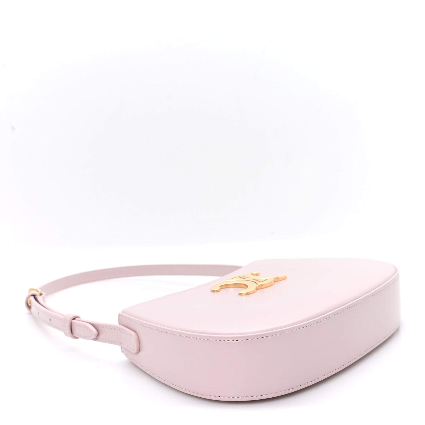 Shiny Calfskin Medium Tilly Triomphe Shoulder Bag Bleached Pink