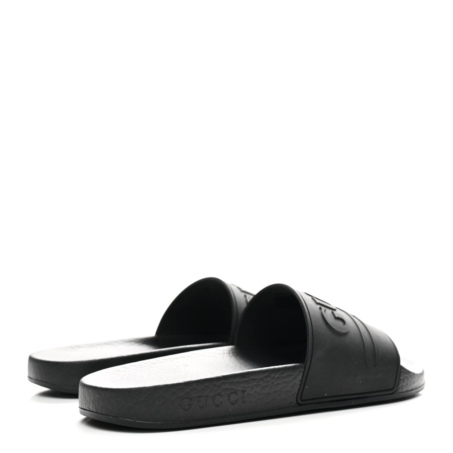 Rubber Womens Logo Slide Sandals 38 Black